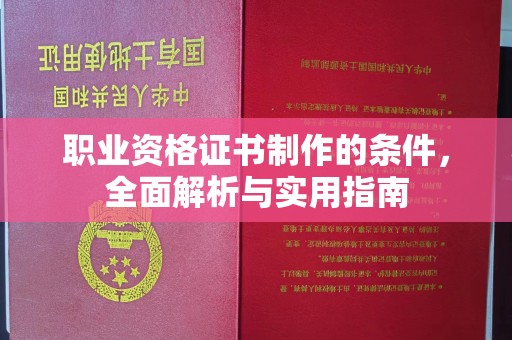 双台子职业资格证书制作的条件，全面解析与实用指南