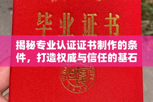 双台子揭秘专业认证证书制作的条件，打造权威与信任的基石